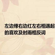 左边绿右边红左右相遇起凉风绿的喜欢及时雨相反词