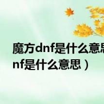魔方dnf是什么意思(dnf是什么意思)