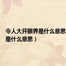 令人大开眼界是什么意思(眼界是什么意思)
