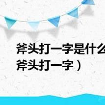 斧头打一字是什么字（斧头打一字）