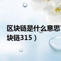 区块链是什么意思?(区块链315)
