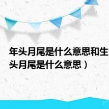 年头月尾是什么意思和生肖(年头月尾是什么意思)