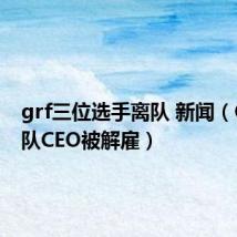 grf三位选手离队 新闻（GRF战队CEO被解雇）