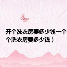 开个洗衣房要多少钱一个月（开个洗衣房要多少钱）