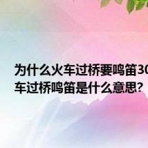 为什么火车过桥要鸣笛30秒?火车过桥鸣笛是什么意思?