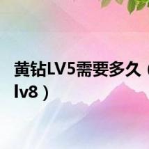 黄钻LV5需要多久（黄钻lv8）