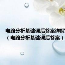 电路分析基础课后答案详解第四版(电路分析基础课后答案)