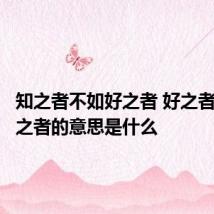 知之者不如好之者 好之者不如乐之者的意思是什么
