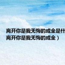 离开你是我无悔的成全是什么歌(离开你是我无悔的成全)