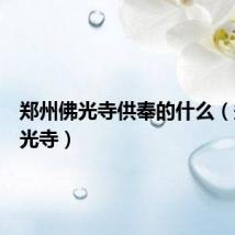 郑州佛光寺供奉的什么(郑州佛光寺)
