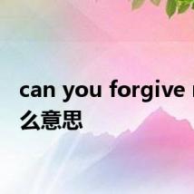 can you forgive me什么意思