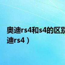 奥迪rs4和s4的区别(奥迪rs4)