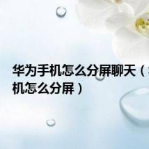 华为手机怎么分屏聊天（华为手机怎么分屏）