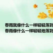 春雨就像什么一样轻轻落到地上（春雨像什么一样轻轻地落到地上）