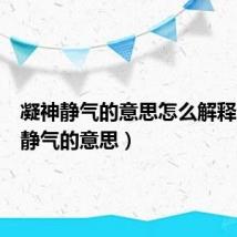 凝神静气的意思怎么解释（凝神静气的意思）