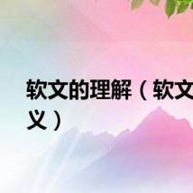 软文的理解（软文的含义）
