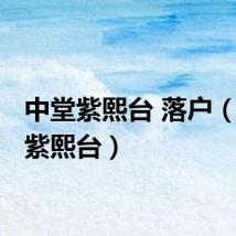中堂紫熙台 落户（中堂 紫熙台）