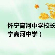 怀宁高河中学校长（怀宁高河中学）