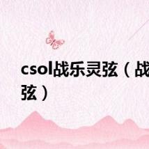 csol战乐灵弦（战乐灵弦）