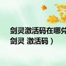 剑灵激活码在哪兑换（剑灵 激活码）
