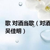 歌 对酒当歌(对酒当歌 吴佳明)