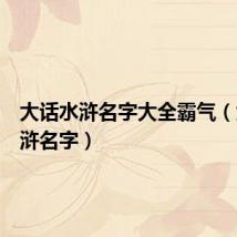 大话水浒名字大全霸气（大话水浒名字）