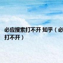 必应搜索打不开 知乎（必应搜索打不开）