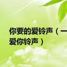 你要的爱铃声（一定要爱你铃声）