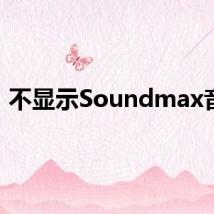 不显示Soundmax音频