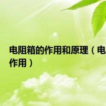 电阻箱的作用和原理（电阻箱的作用）