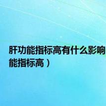 肝功能指标高有什么影响（肝功能指标高）