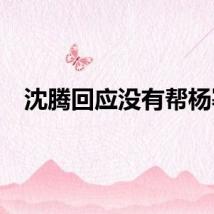 沈腾回应没有帮杨幂