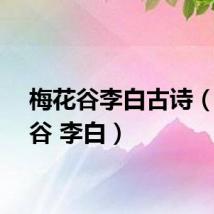 梅花谷李白古诗（梅花谷 李白）