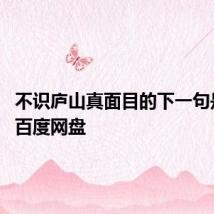 不识庐山真面目的下一句是什么 百度网盘