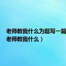老师教我什么为题写一篇作文（老师教我什么）