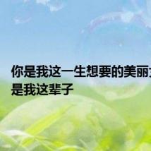 你是我这一生想要的美丽女人,你是我这辈子