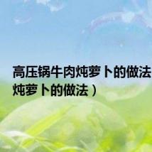 高压锅牛肉炖萝卜的做法（牛肉炖萝卜的做法）