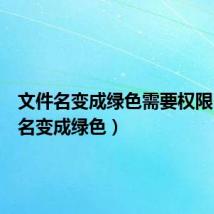 文件名变成绿色需要权限（文件名变成绿色）