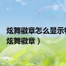 炫舞徽章怎么显示特效（炫舞徽章）