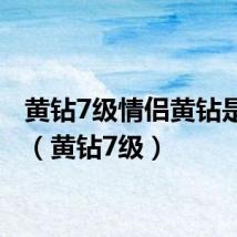 黄钻7级情侣黄钻是几级（黄钻7级）