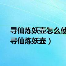 寻仙炼妖壶怎么使用（寻仙炼妖壶）