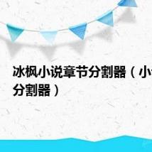 冰枫小说章节分割器（小说章节分割器）