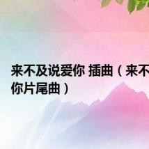 来不及说爱你 插曲（来不及说爱你片尾曲）