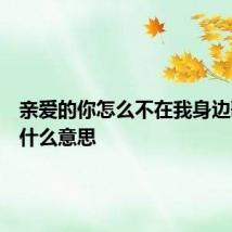 亲爱的你怎么不在我身边歌词是什么意思