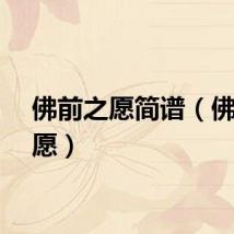 佛前之愿简谱（佛前之愿）