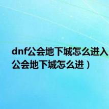 dnf公会地下城怎么进入(dnf公会地下城怎么进)