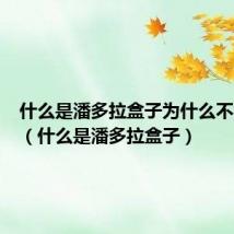什么是潘多拉盒子为什么不能打开(什么是潘多拉盒子)