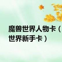 魔兽世界人物卡（魔兽世界新手卡）