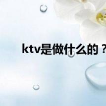 ktv是做什么的？