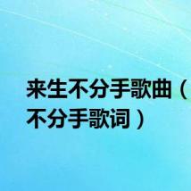 来生不分手歌曲（来生不分手歌词）